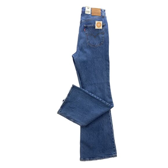 Levi's 70's High Flare Jeans Women 28x32 Blue Big E Distressed American Denim - Picture 2 of 14